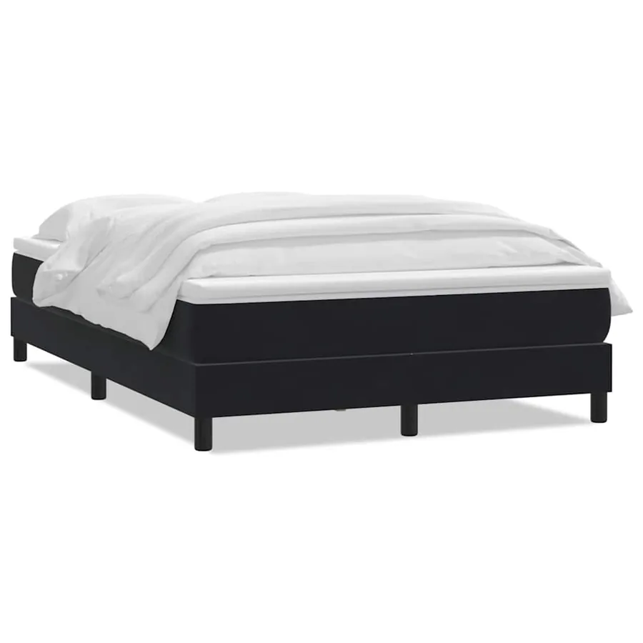 Sommier à lattes de lit avec matelas noir 160x220 cm velours - 2