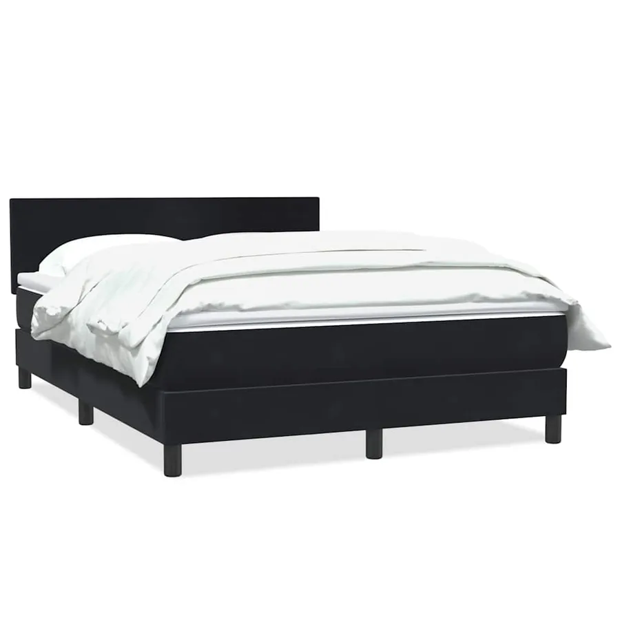 Sommier à lattes de lit avec matelas noir 160x220 cm velours - 2