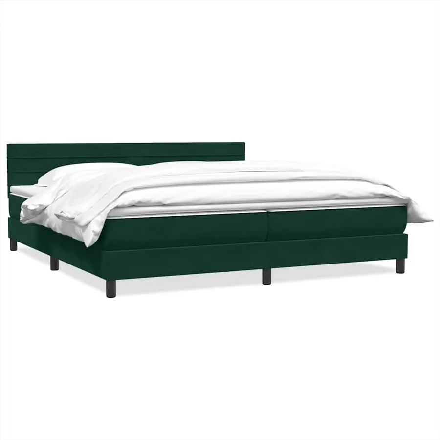 Sommier à lattes de lit et matelas vert foncé 180x220cm velours - 2