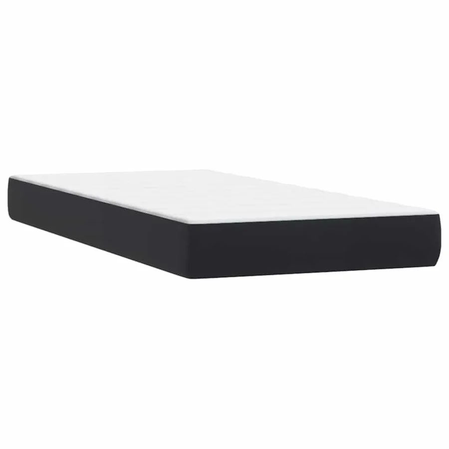 Sommier à lattes de lit avec matelas noir 200x220 cm velours - 6