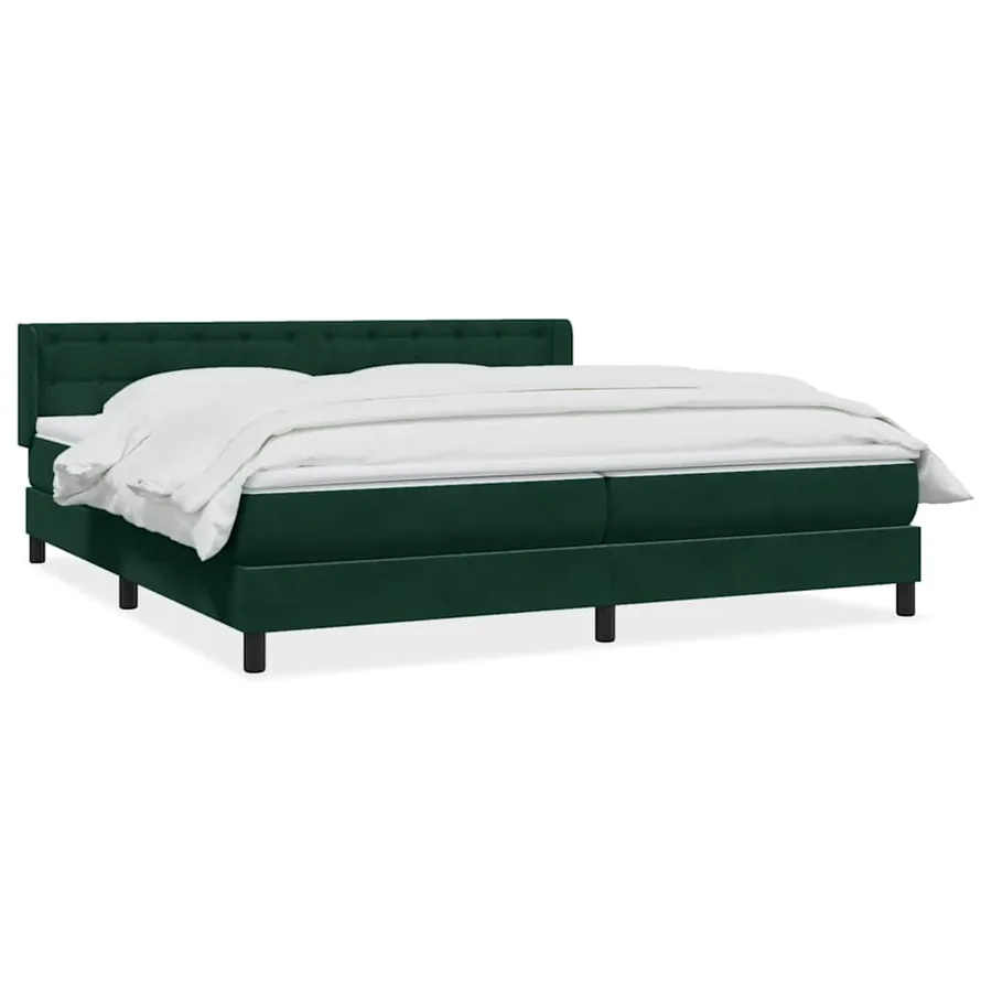 Sommier à lattes de lit et matelas vert foncé 180x220cm velours - 2