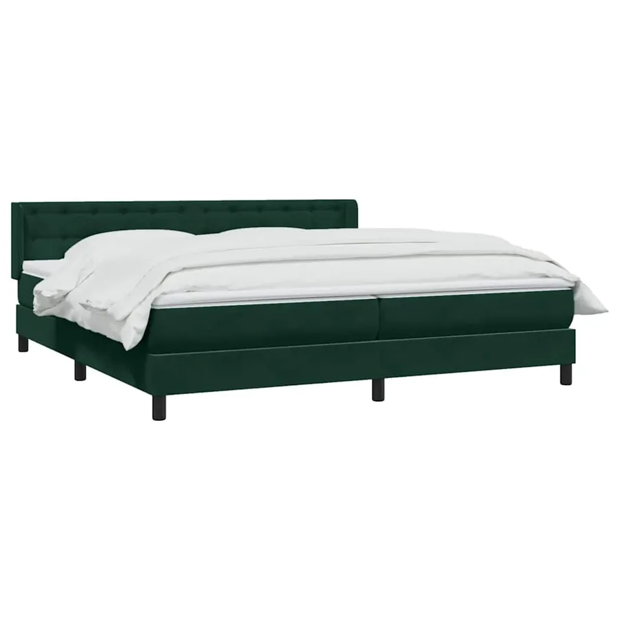 Sommier à lattes de lit et matelas vert foncé 180x220cm velours - 3