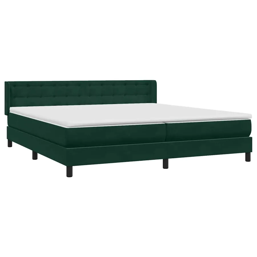 Sommier à lattes de lit et matelas vert foncé 180x220cm velours - 4