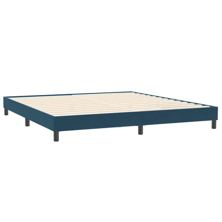 Cadre de lit sans matelas bleu foncé 200x220 cm velours - 2