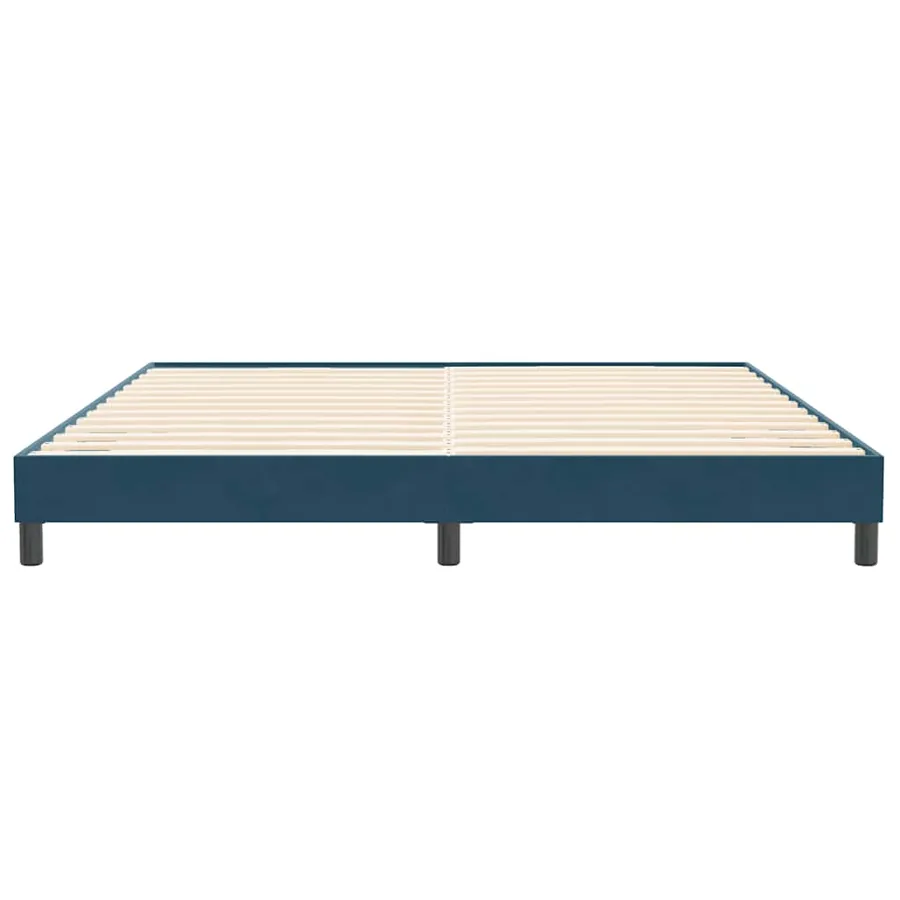 Cadre de lit sans matelas bleu foncé 200x220 cm velours - 5