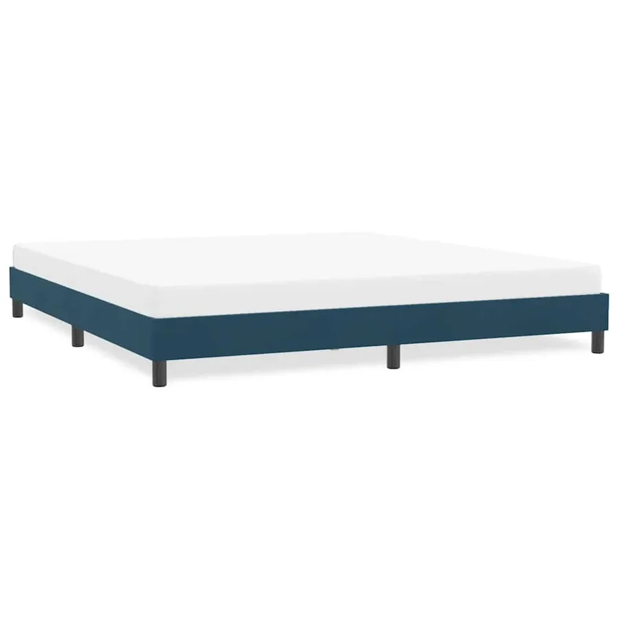 Cadre de lit sans matelas bleu foncé 180x220 cm velours