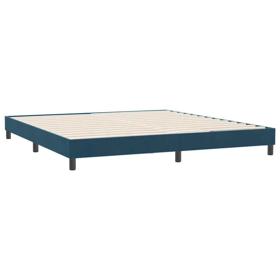 Cadre de lit sans matelas bleu foncé 180x220 cm velours - 2