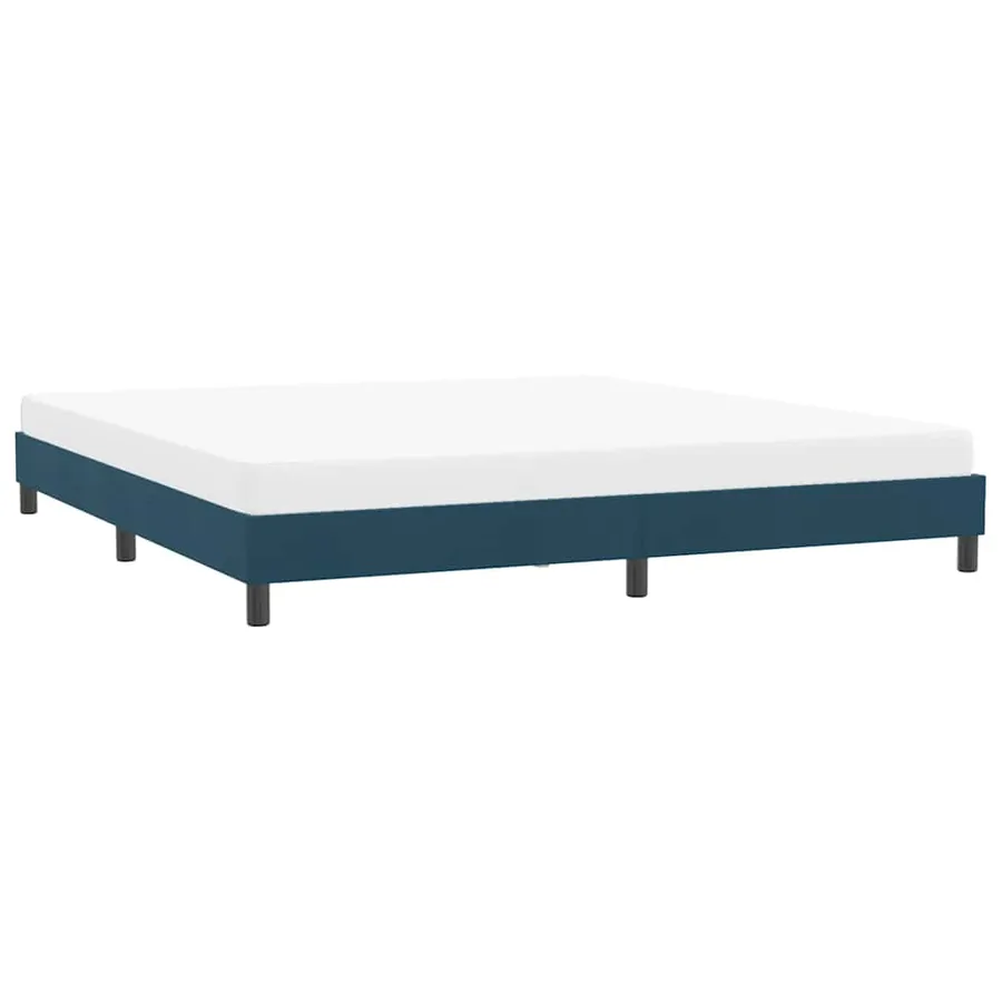 Cadre de lit sans matelas bleu foncé 180x220 cm velours - 4