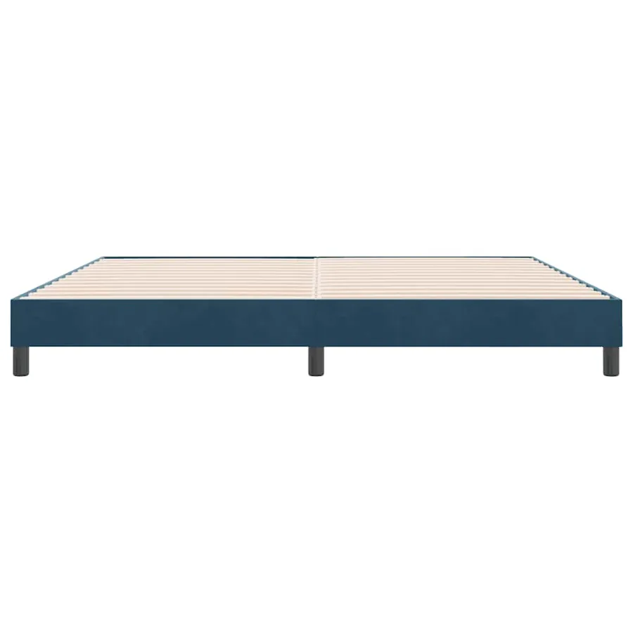 Cadre de lit sans matelas bleu foncé 180x220 cm velours - 5