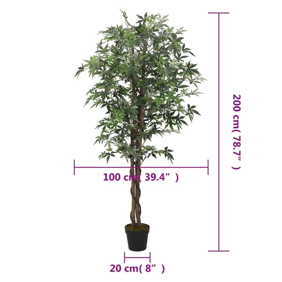Érable artificiel 756 feuilles 200 cm vert - 5