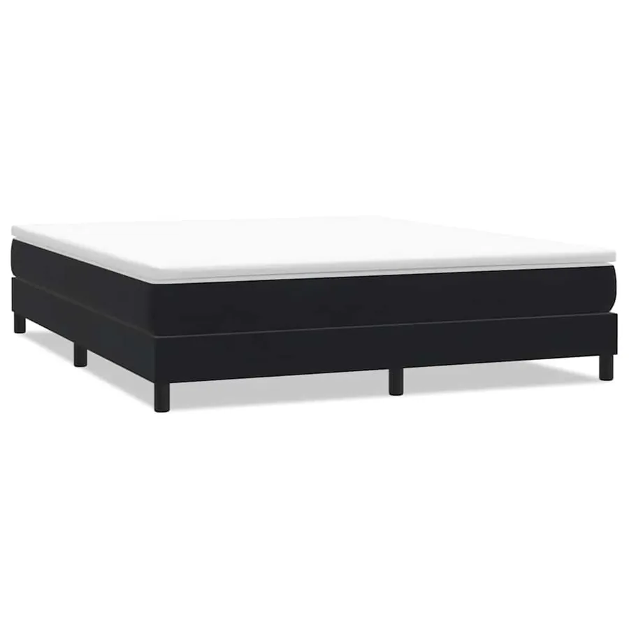 Sommier à lattes de lit sans matelas noir 180x220 cm velours - 2