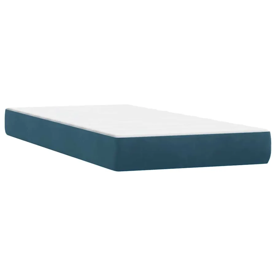 Sommier à lattes de lit et matelas bleu foncé 200x220cm velours - 7