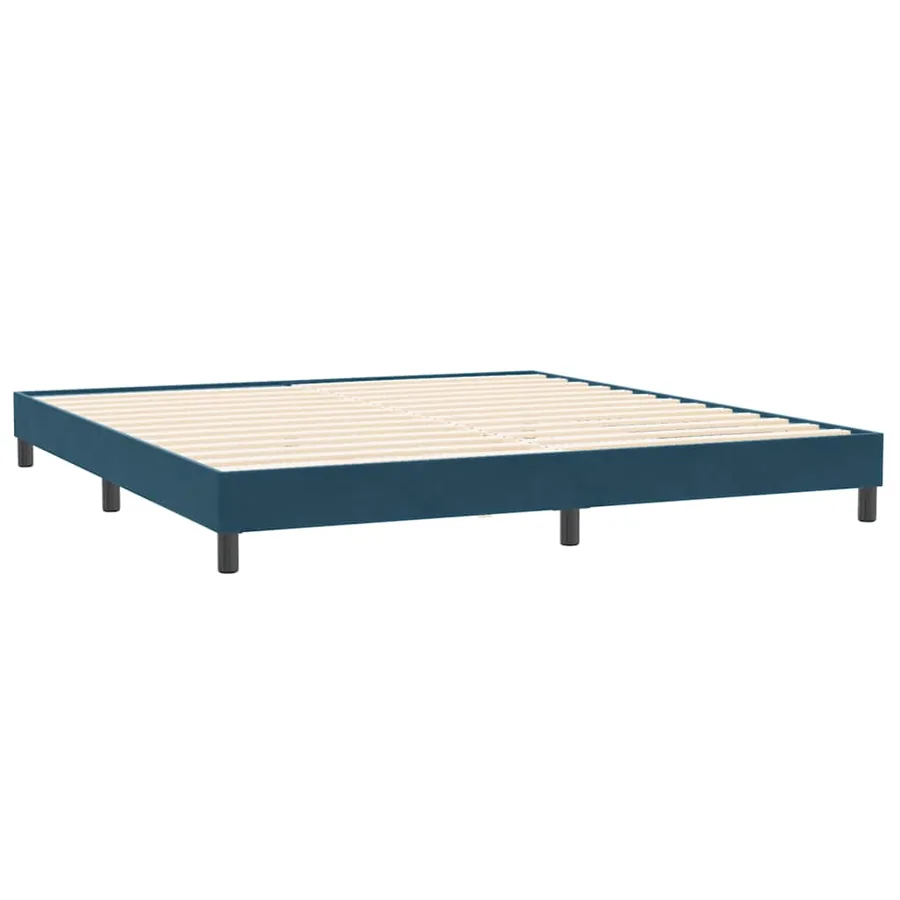 Sommier à lattes de lit et matelas bleu foncé 180x220cm velours - 5