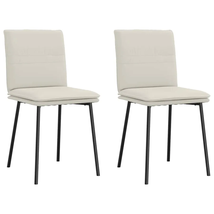 Chaises à manger lot de 2 Crème Velours