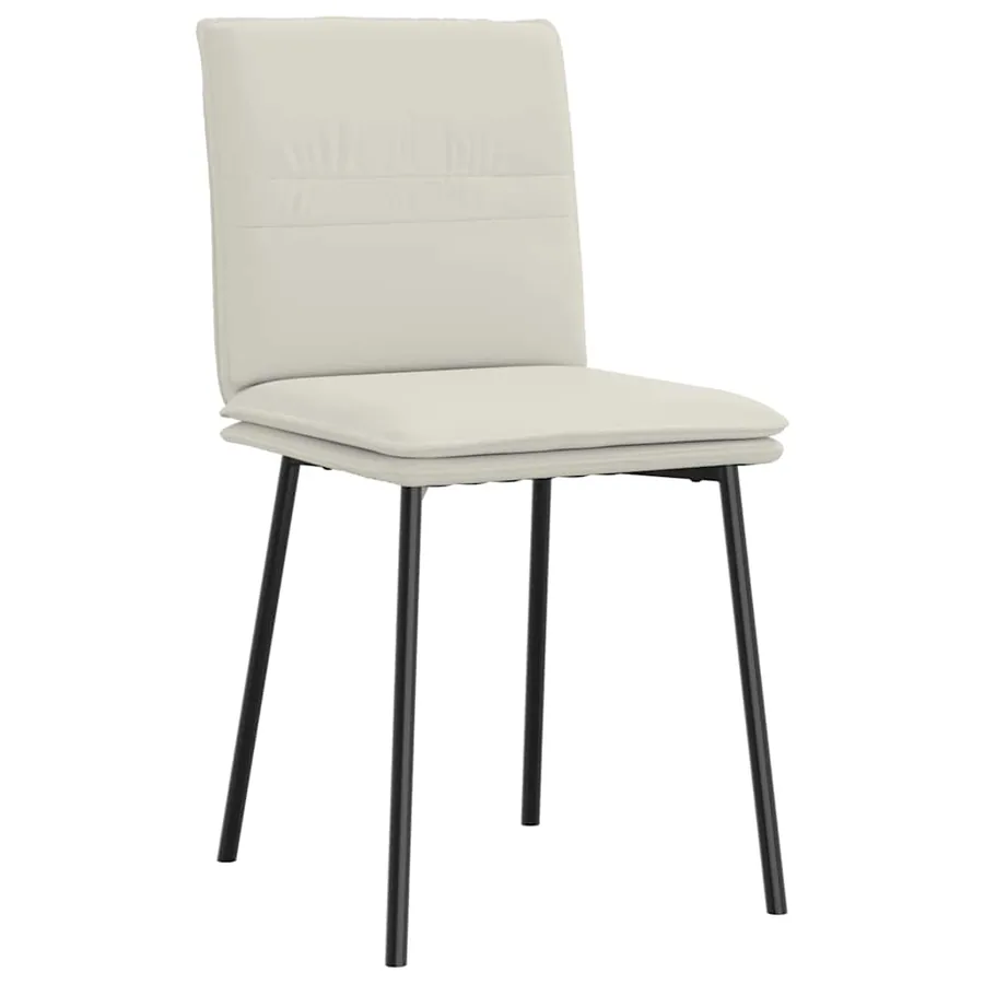 Chaises à manger lot de 2 Crème Velours - 3