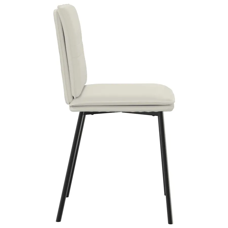 Chaises à manger lot de 2 Crème Velours - 5