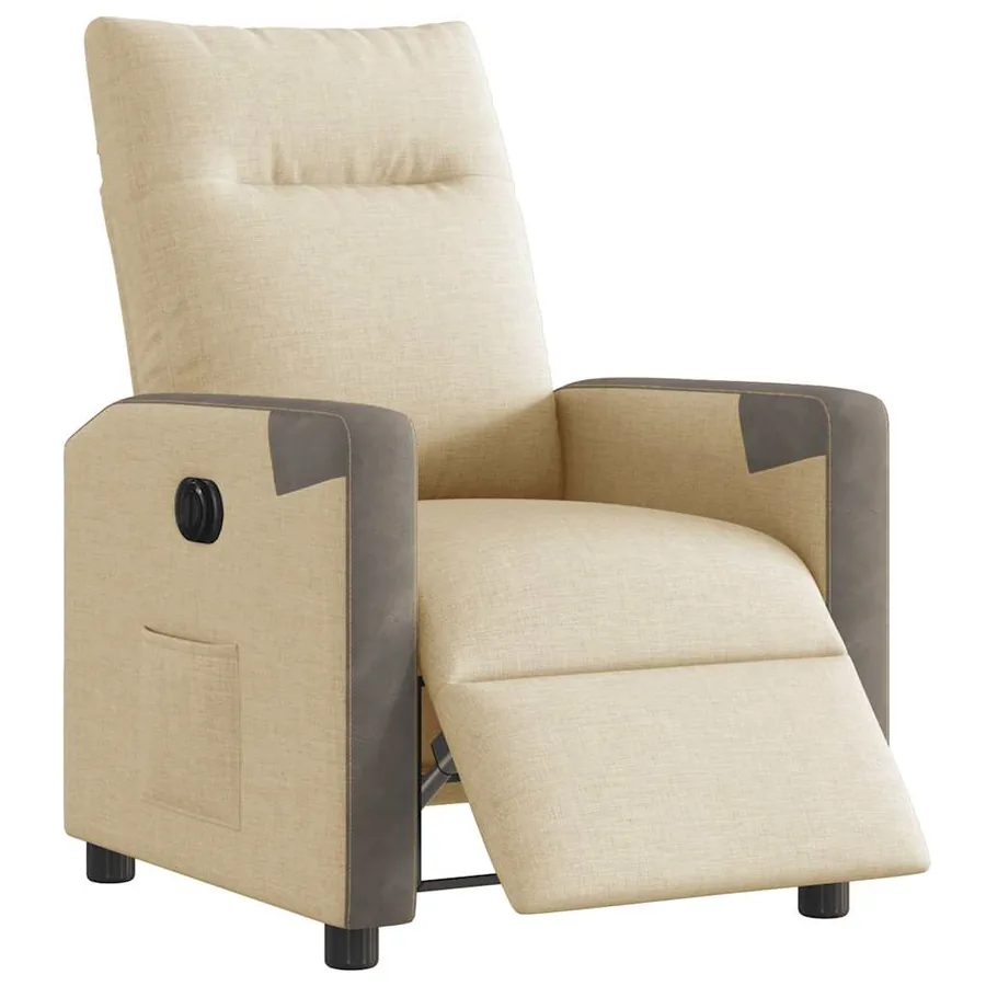 Fauteuil inclinable électrique Crème Tissu - 2