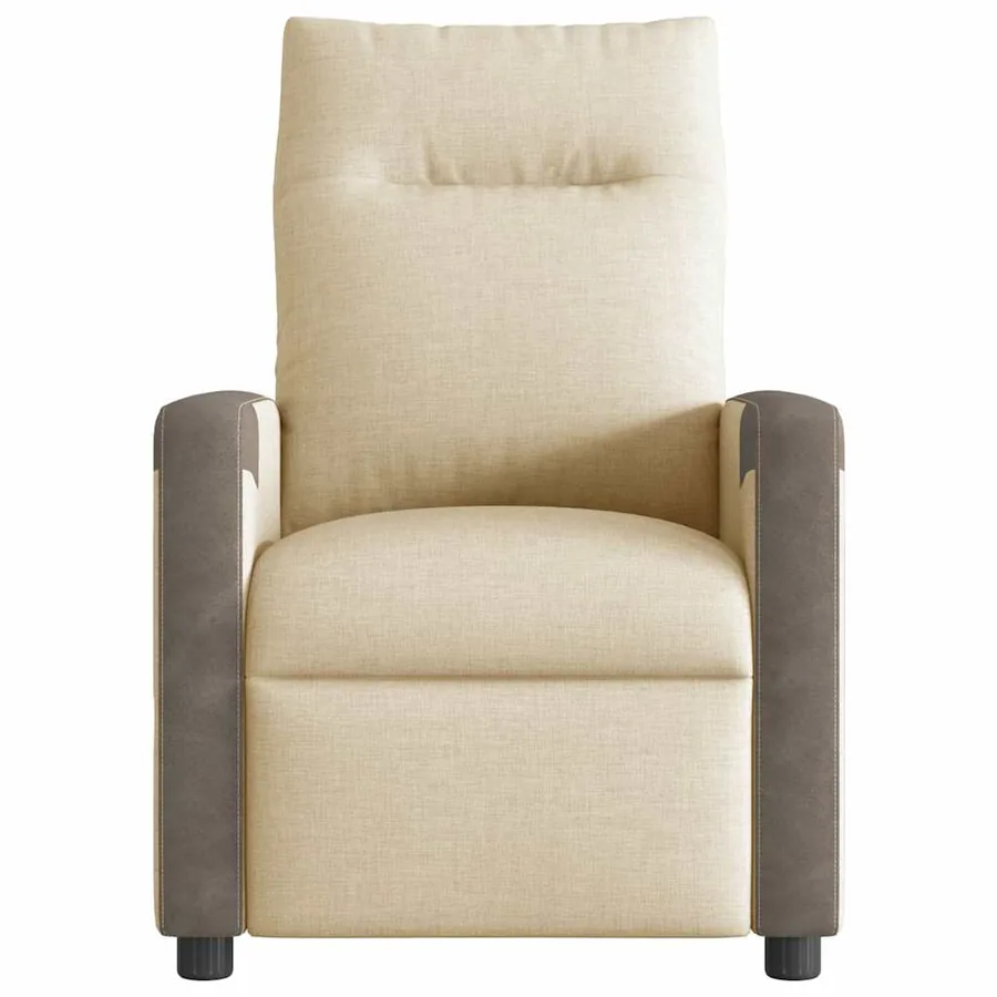Fauteuil inclinable électrique Crème Tissu - 4