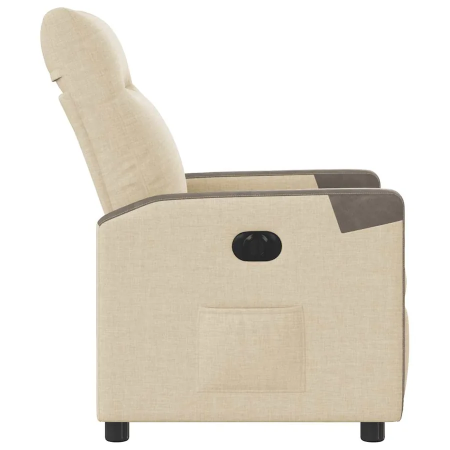 Fauteuil inclinable électrique Crème Tissu - 6