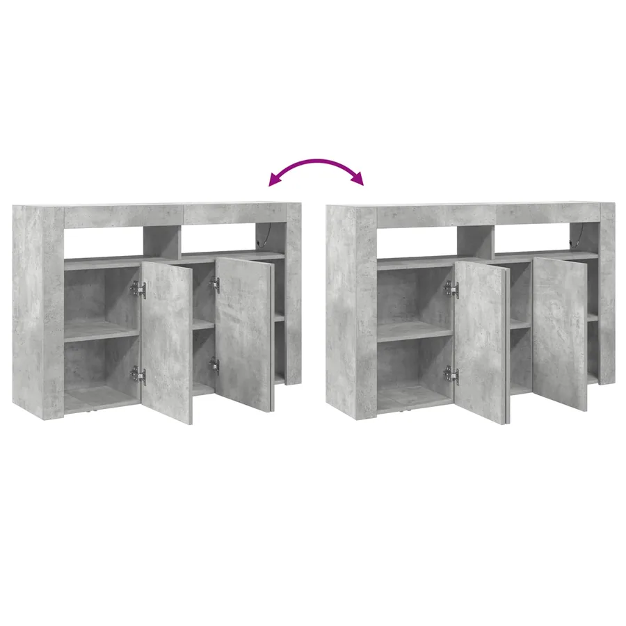 Buffet Gris béton 116 x 30 x 75 cm Bois d'ingénierie - 13