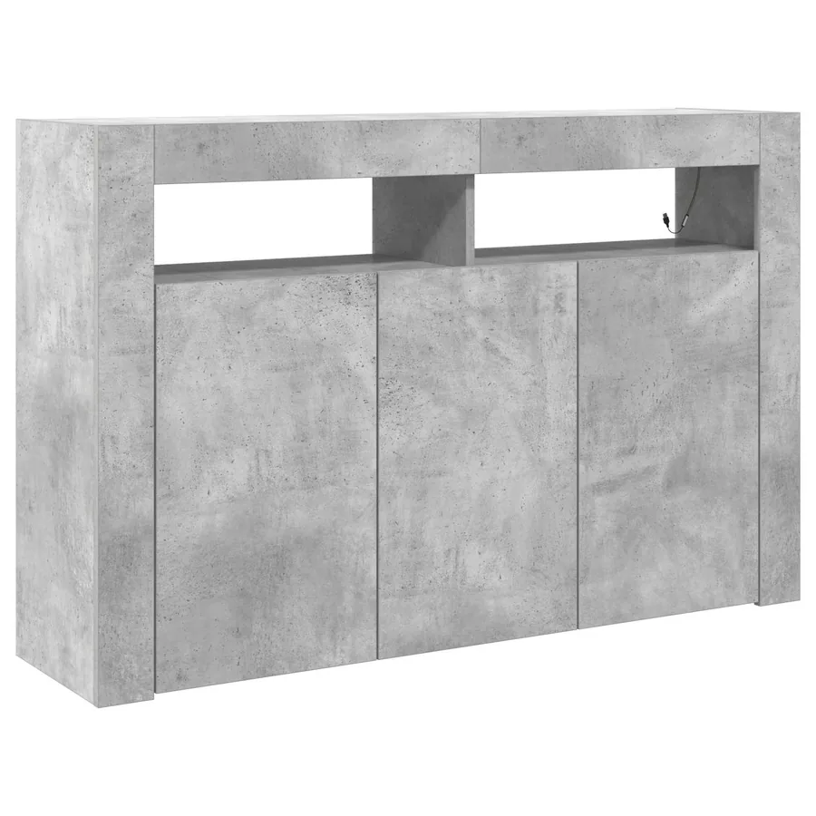 Buffet Gris béton 116 x 30 x 75 cm Bois d'ingénierie - 2