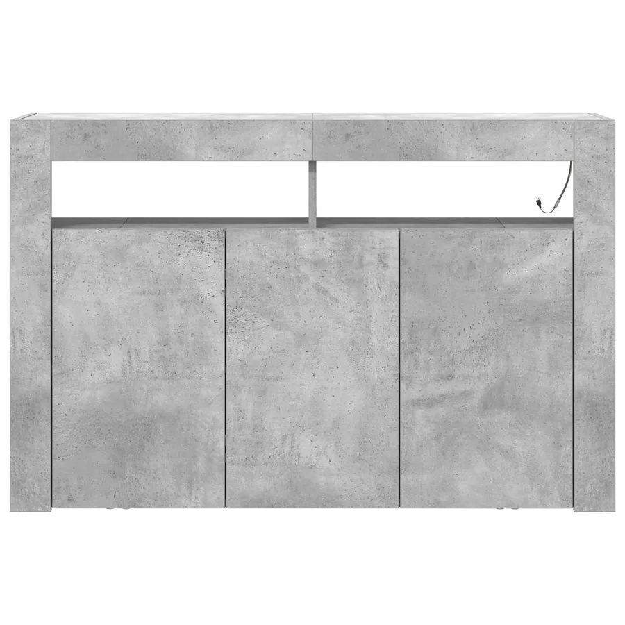 Buffet Gris béton 116 x 30 x 75 cm Bois d'ingénierie - 7