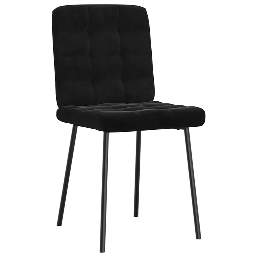 Chaises à manger lot de 2 Noir Velours - 3