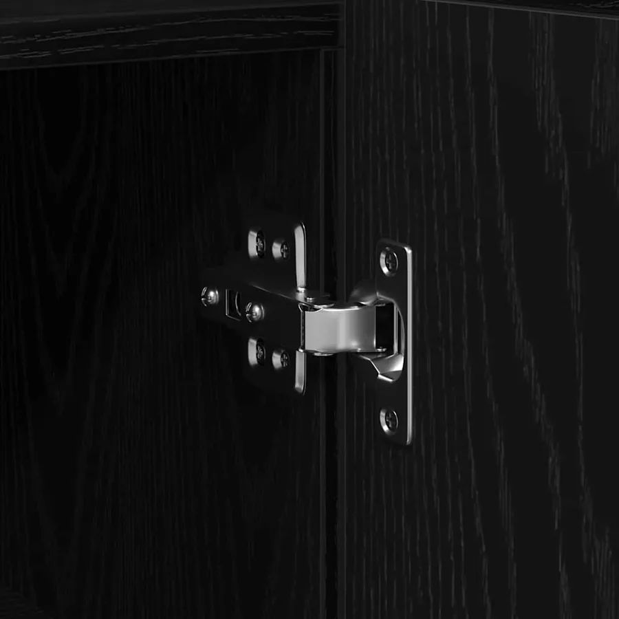 Buffet Chêne noir 116 x 30 x 75 cm Bois d'ingénierie - 11