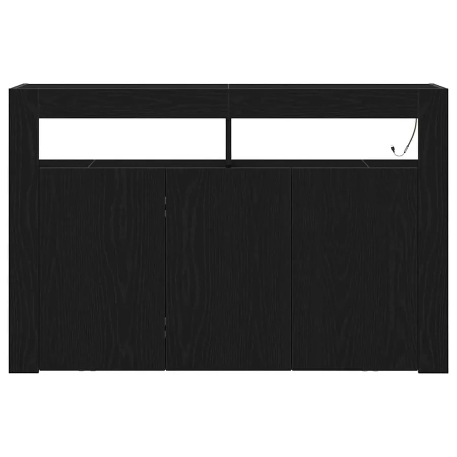 Buffet Chêne noir 116 x 30 x 75 cm Bois d'ingénierie - 7