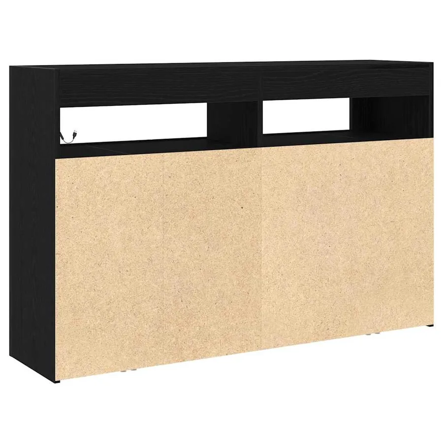 Buffet Chêne noir 116 x 30 x 75 cm Bois d'ingénierie - 9