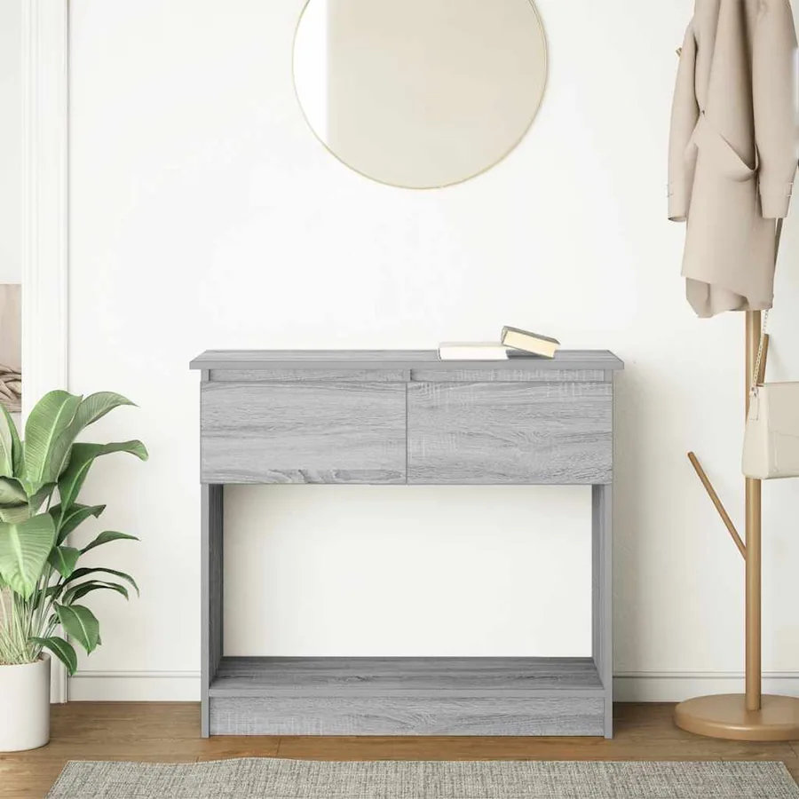Table console avec tiroirs sonoma gris 85,5x38,5x74,5 cm - 3