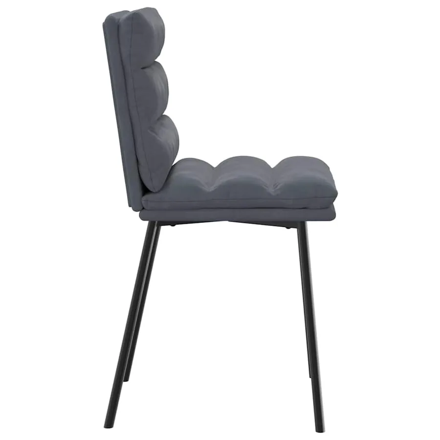 Chaises à manger lot de 4 Gris foncé Velours - 5