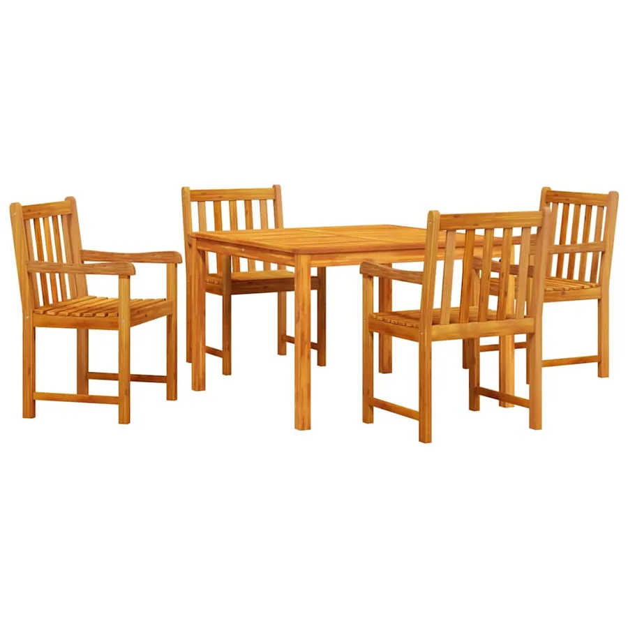 Ensemble de salle à manger pour jardin 5 pcs Marron - 2