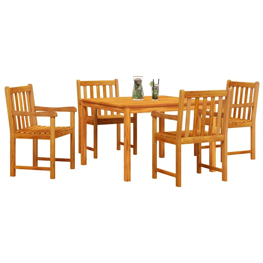 Ensemble de salle à manger pour jardin 5 pcs Marron - 3