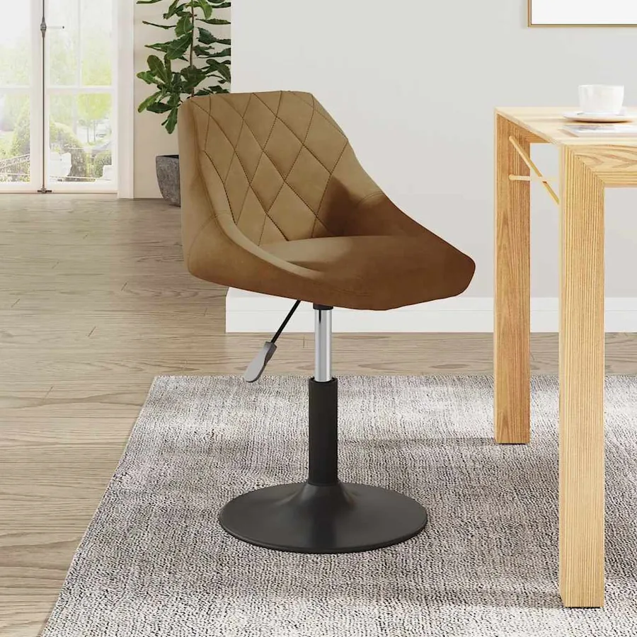 Chaise de salle à manger Marron Velours
