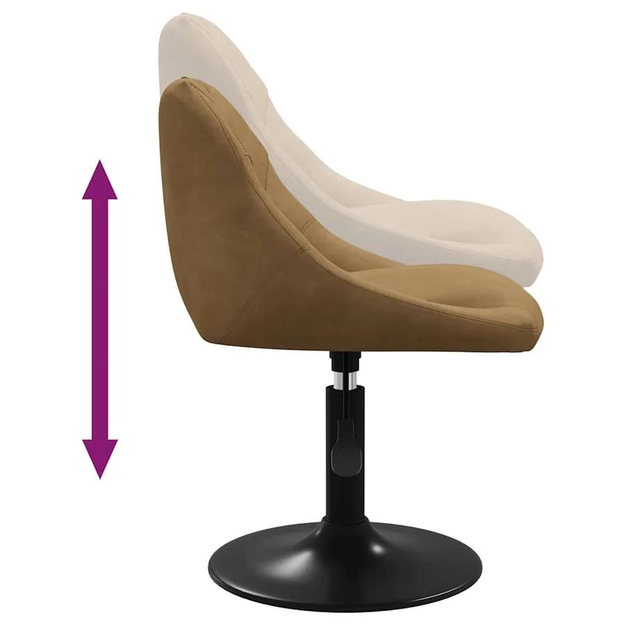 Chaise de salle à manger Marron Velours - 6