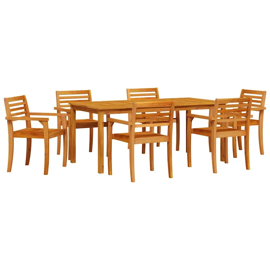 Ensemble de salle à manger pour jardin 7 pcs Marron - 2