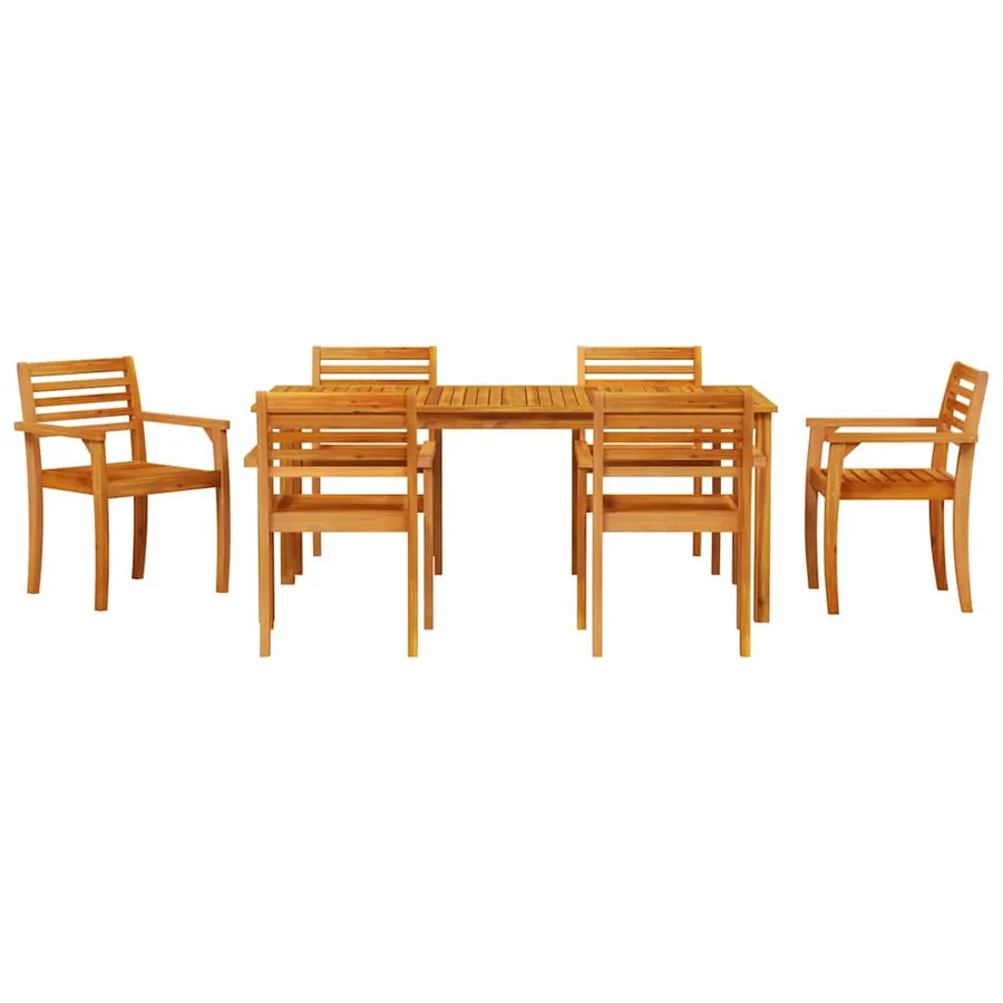 Ensemble de salle à manger pour jardin 7 pcs Marron - 7
