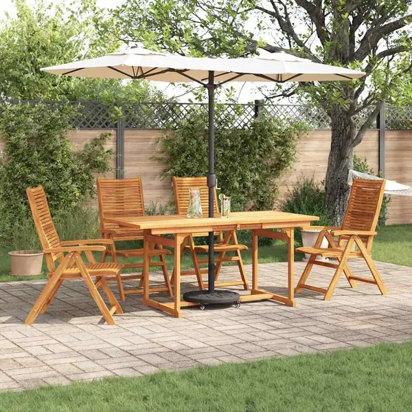 Ensemble de salle à manger pour jardin 5 pcs Marron