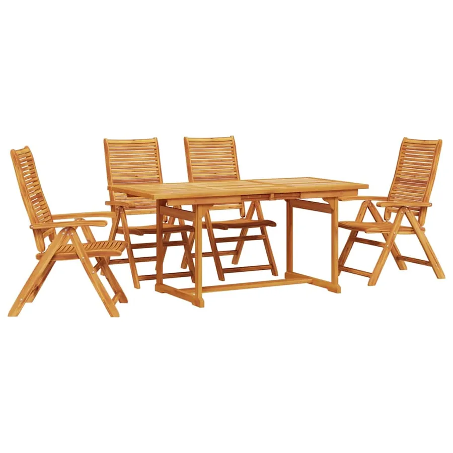 Ensemble de salle à manger pour jardin 5 pcs Marron - 2