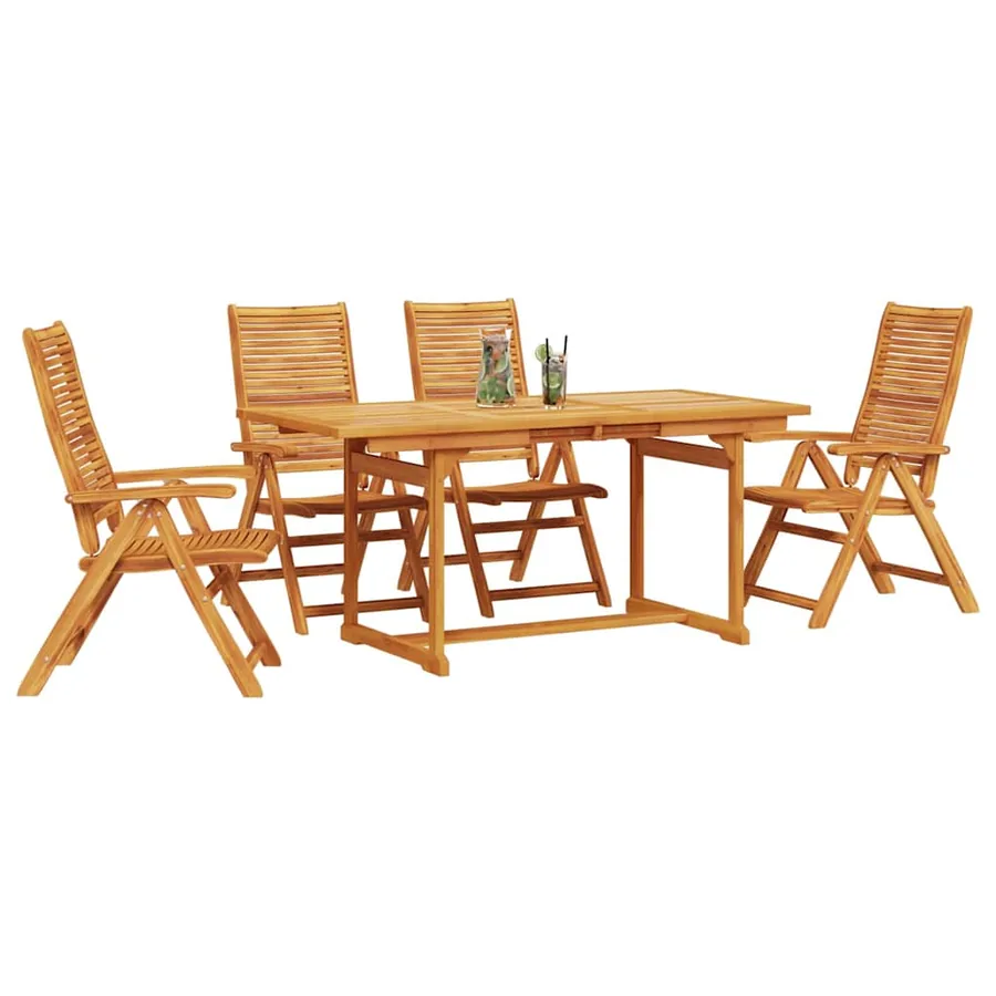 Ensemble de salle à manger pour jardin 5 pcs Marron - 3