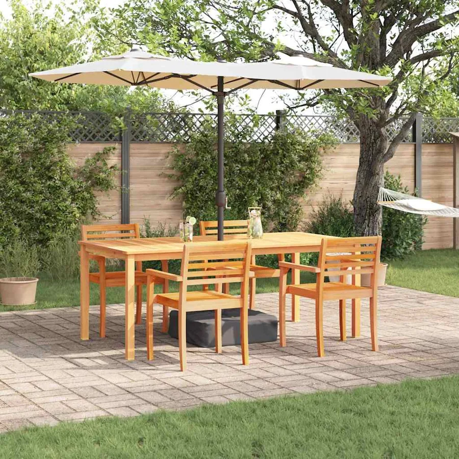 Ensemble de salle à manger pour jardin 7 pcs Marron