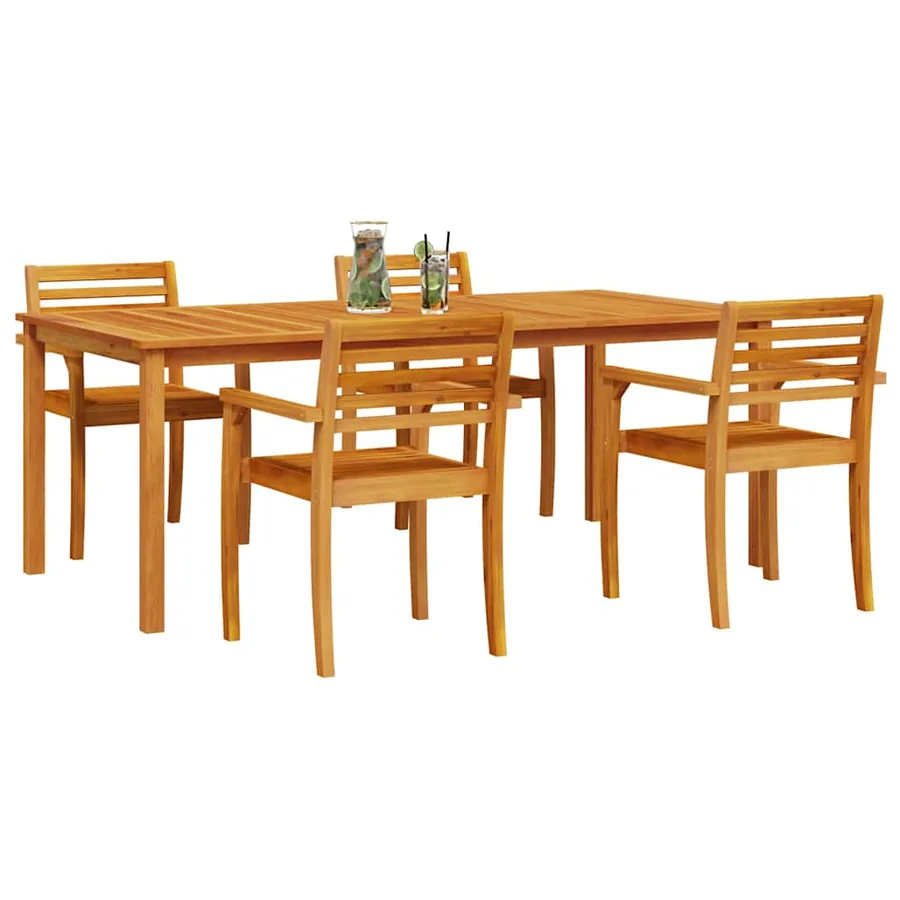 Ensemble de salle à manger pour jardin 7 pcs Marron - 3