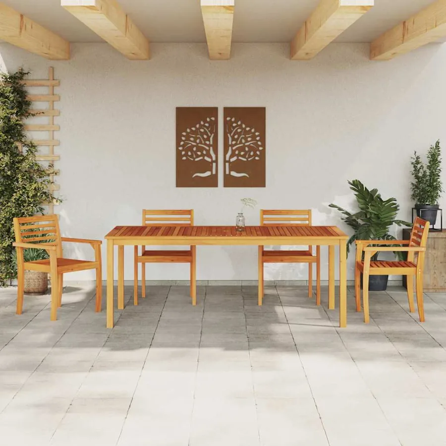Ensemble de salle à manger pour jardin 7 pcs Marron - 4