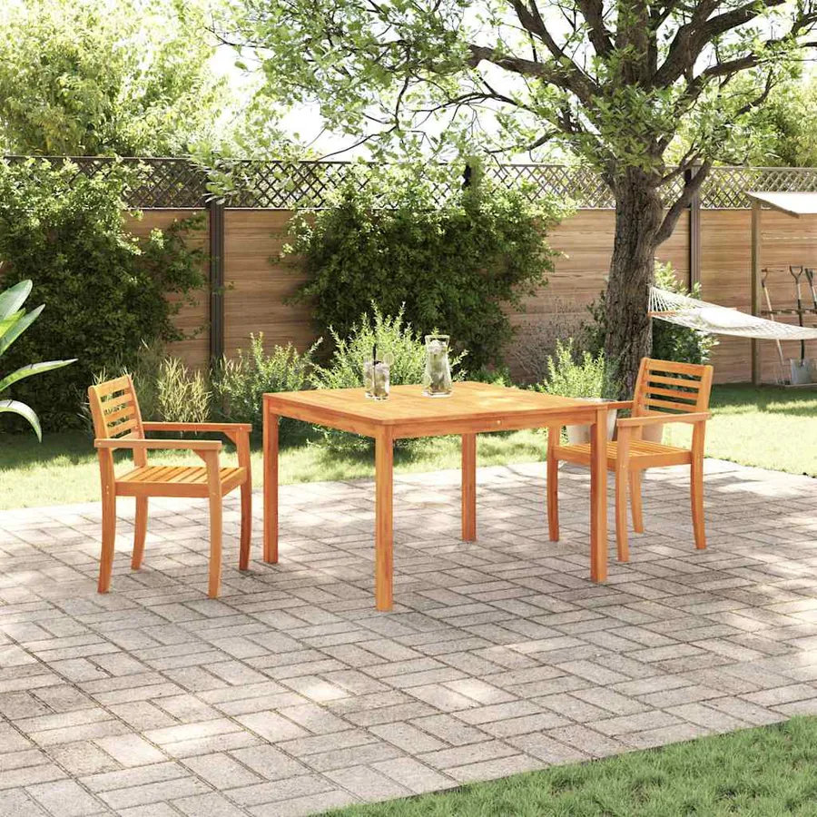 Ensemble de salle à manger pour jardin 3 pcs Marron