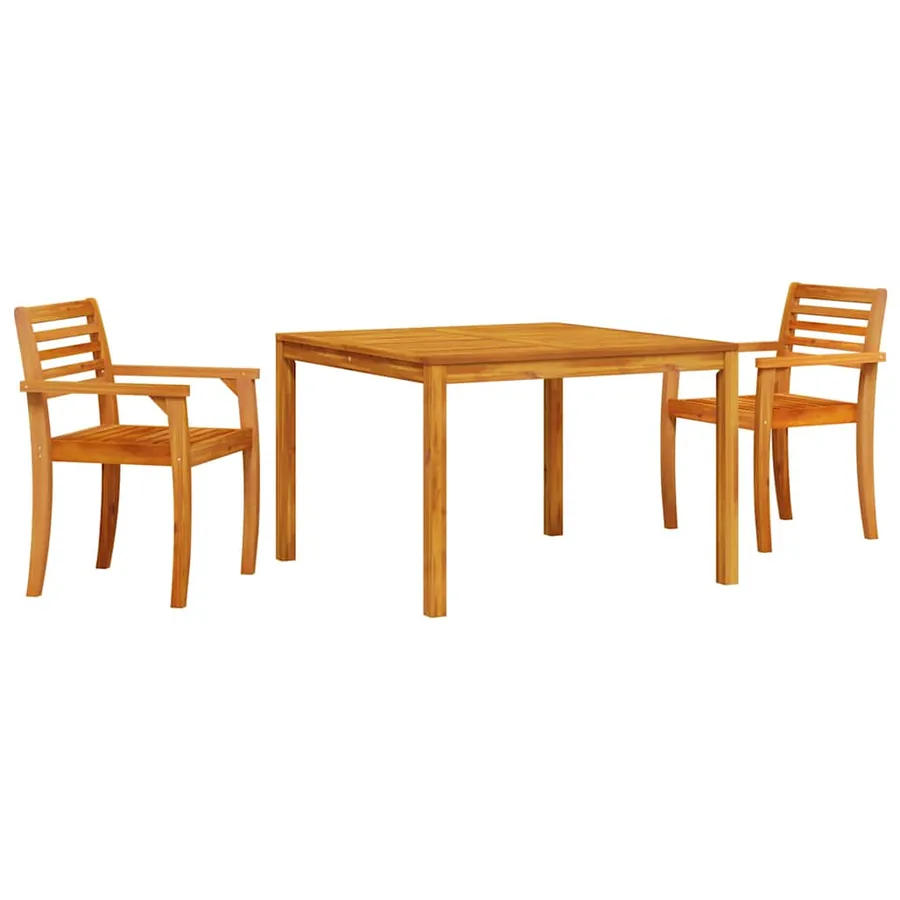 Ensemble de salle à manger pour jardin 3 pcs Marron - 2