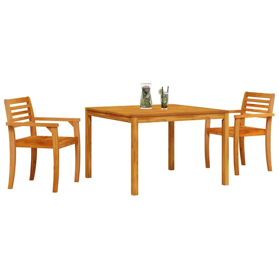 Ensemble de salle à manger pour jardin 3 pcs Marron - 3