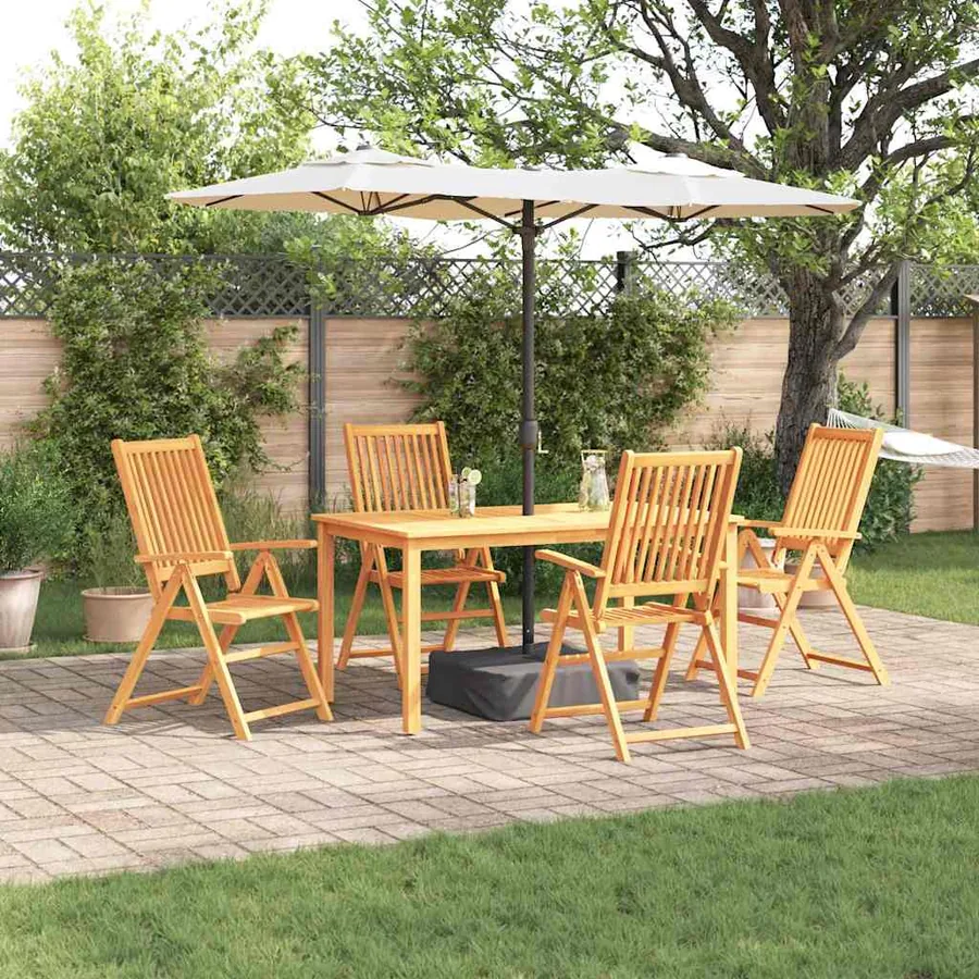 Ensemble de salle à manger pour jardin Pliable 5 pcs Marron