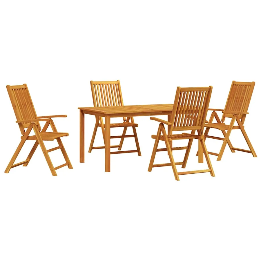 Ensemble de salle à manger pour jardin Pliable 5 pcs Marron - 2