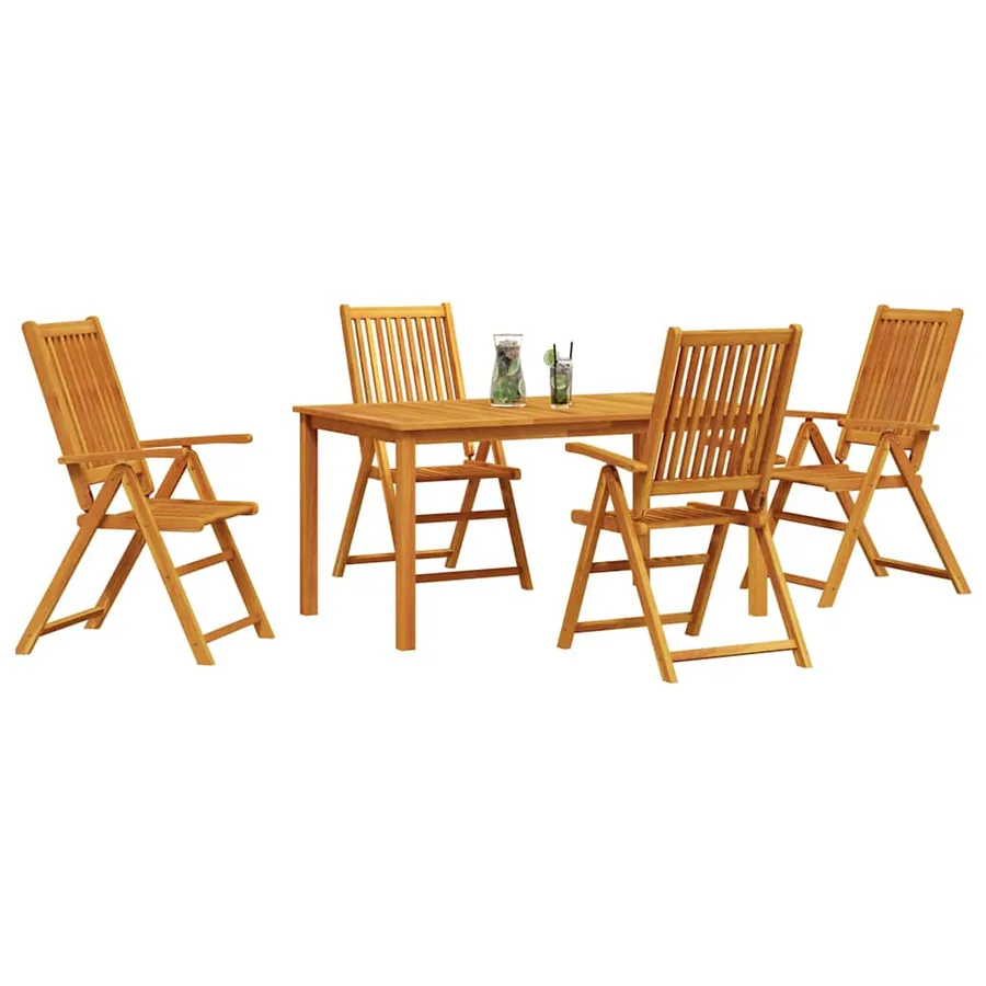 Ensemble de salle à manger pour jardin Pliable 5 pcs Marron - 3